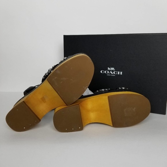 Coach Astor studded black sandal clogs - Picture 7 of 9